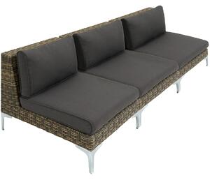 404658 modular rattan garden furniture villanova - set 4 - 3-seater (3x middle section)