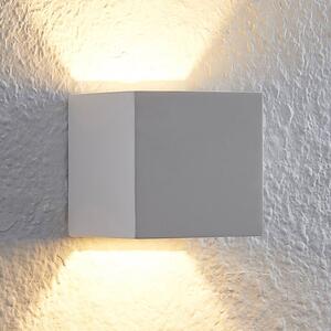 Lindby Quaso LED wall light made of white plaster