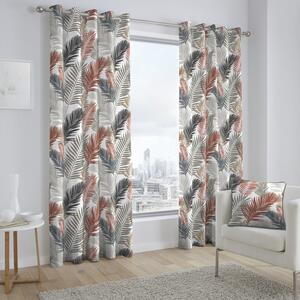 Tropical Ready Made Eyelet Curtains Copper