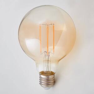 E27 LED globe filament bulb 6W 500lm, amber 2,200K