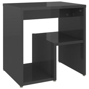 Bed Cabinet High Gloss Grey 40x30x40 cm Engineered Wood
