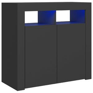 Sideboard with LED Lights Grey 80x35x75 cm