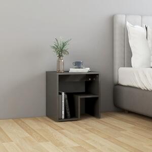 Bed Cabinet High Gloss Grey 40x30x40 cm Engineered Wood