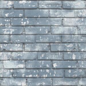 Noordwand Urban Friends & Coffee Wallpaper Bricks Blue and White