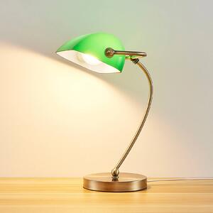 Selea banker’s light with a green lampshade
