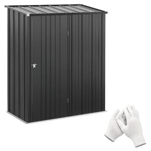 Outsunny 5.3ft x 3.1ft Outdoor Storage Shed, Garden Metal Storage Shed w/ Single Door for Backyard, Patio, Lawn, Charcoal Grey Aosom UK