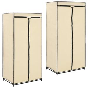 Wardrobes 2 pcs Cream 75x50x160 cm