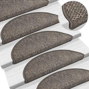 Stair Mats Self-adhesive Sisal-Look 15 pcs 56x17x3 cm Brown Beige