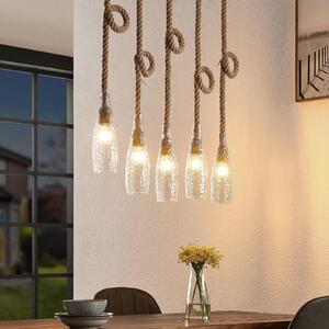 Lindby Relia hanging light, glass lampshades