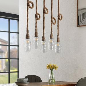 Lindby Relia hanging light, glass lampshades