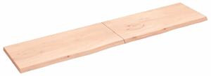 Wall Shelf 220x50x(2-4) cm Untreated Solid Wood Oak