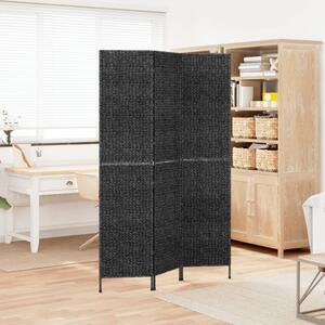 Room Divider 3-Panel Black 122x180 cm Water Hyacinth