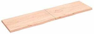 Wall Shelf 200x50x(2-4) cm Untreated Solid Wood Oak