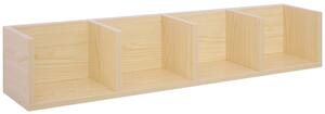 HOMCOM Wall Mount 84 CD / 56 DVD/Blu-ray/ Media Storage Rack 4 Cubes Wooden Shelf Organizer Unit Bookcase Display (Natural Wood Colour) Aosom UK