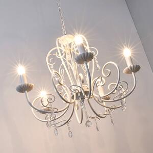 Beautiful chandelier Sophina with crystals, white
