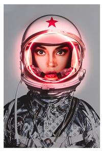 Neon - Space Girl Silver W/ Logos 80X120, Neon Artwork, 80cm x 120cm - Andrew Martin