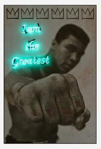 Neon - Muhammad Ali 80X120, Neon Artwork, 80cm x 120cm, Grey - Andrew Martin