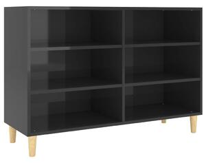 Sideboard High Gloss Black 103.5x35x70 cm Engineered Wood