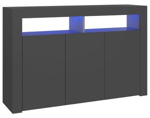 Sideboard with LED Lights Grey 115.5x30x75 cm