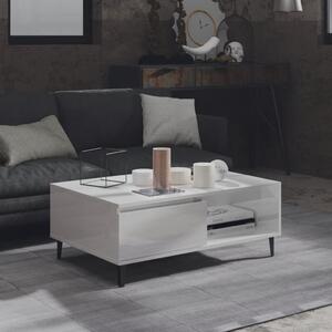 Coffee Table High Gloss White 90x60x35 cm Engineered Wood