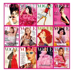 Vogue Covers Vol. 3, Plexiglass Artwork, 100cm x 100cm, Multicoloured/Pink - Andrew Martin