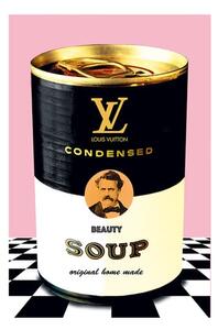 LV Soup, Plexiglass Artwork, 80cm x 120cm, Black/Pink - Andrew Martin