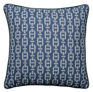 Burlington Navy Outdoor, Hollowfibre, Outdoor Cushion, 55cm x 55cm - Andrew Martin Sophie Paterson Geometric