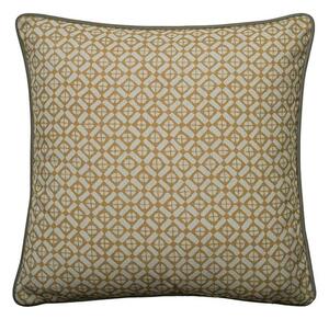 Audley Ochre Outdoor, Hollowfibre, Cushion, 55cm x 55cm - Andrew Martin Sophie Paterson Geometric