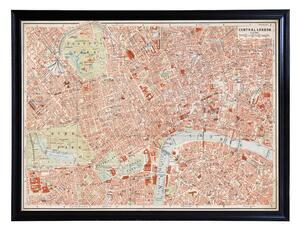 Maps London, Print, Red/White Timothy Oulton