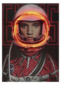 Space Man Elvis, Red, Neon Artwork, 88cm x 120cm - Andrew Martin