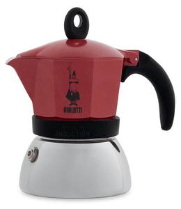 Italian Coffee Pot Bialetti Moka Induction Red Metal Aluminium 150 ml