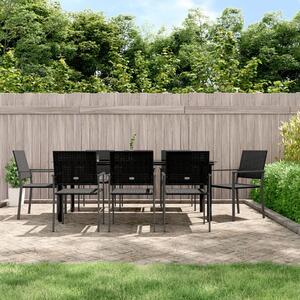 9 Piece Garden Dining Set Poly Rattan and Steel