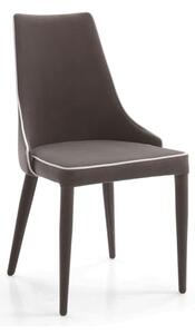 Saber Dining Chair, Dining Chair, Grey - Andrew Martin Velvet