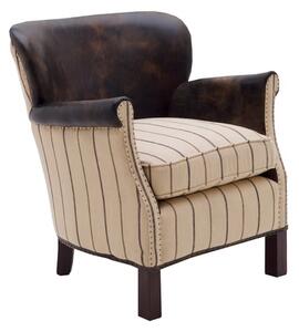 Harrow Chair, Chair, Ticking Stripe, Brown/Light Neutral/Patterned - Andrew Martin Leather