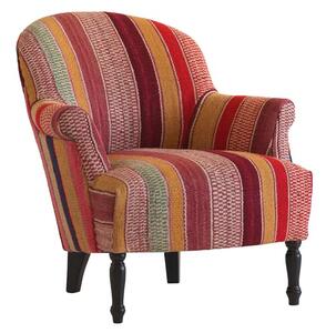 Victoria Chair Andean, Armchair, Gold/Multicoloured/Orange - Andrew Martin Wool