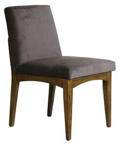 Zoe Dining Chair, Dining Chair, Dark Neutral/Grey - Andrew Martin Velvet