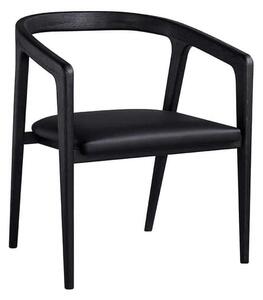 Hampstead Dining Chair Charcoal, Dining Chair , Charcoal Oak - Andrew Martin Faux Leather & Leather