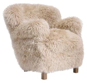 Alrae Chair, Armchair, Light Neutral - Andrew Martin Timothy Oulton Cowhide & Sheepskin