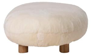 Sivan Footstool Snow, Footstool, Baa Baa Snow - Andrew Martin Timothy Oulton Cowhide & Sheepskin