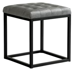 Elio Ottoman, Ottoman Stool, Grey - Andrew Martin Velvet