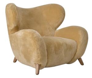 Manx Chair Baa Baa Sand, Armchair - Andrew Martin Timothy Oulton Cowhide & Sheepskin