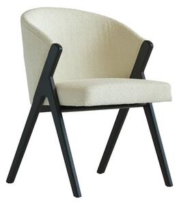 Ciri Dining Chair, Dining Chair, Black/White/Light Neutral - Andrew Martin Boucle