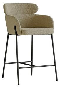 Harry Bar Stool, Bar Stool, Brown/Dark Neutral/Gold - Andrew Martin Boucle & Other Fabric