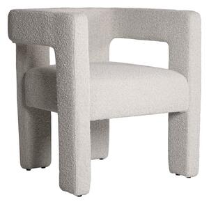 Pim Chair, Accent Chair/ Dining Chair, White/Light Neutral - Andrew Martin Boucle