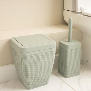 Addis Rattan Sage Toilet Brush & Bin Set