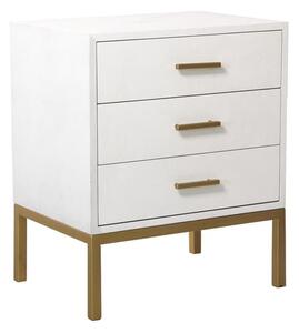 Jasper Bedside Table White, Side Chest, White - Andrew Martin