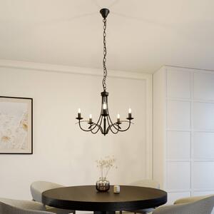 Lindby Amonja chandelier, 5-bulb, brown