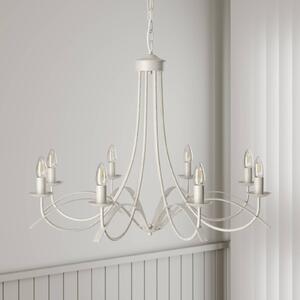 Lindby Amonja chandelier, 8-bulb, white