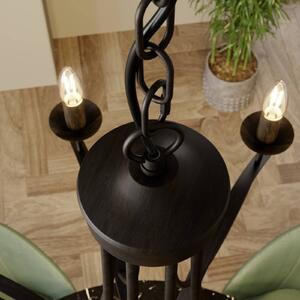 Lindby Amonja chandelier, 8-bulb, brown