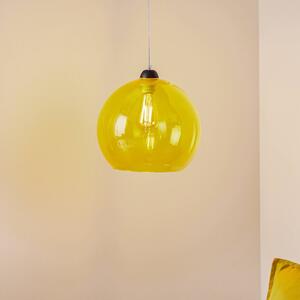 SOLLUX LIGHTING Colour hanging light, yellow glass lampshade